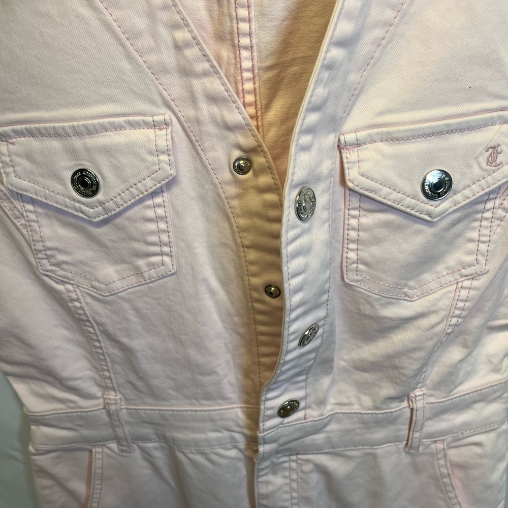 Juicy Couture Light Pink Button-Up Jumpsuit size medium
